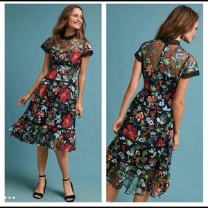 Anthropologie Vone Janine Embroidered Dress